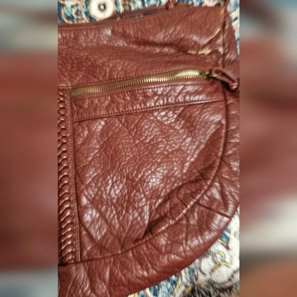 Vintage Hobo Leather Burgundy Bag Purse